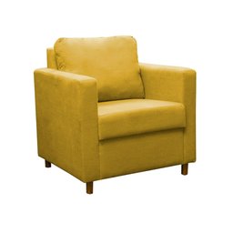 Poltrona Cadeira Lara Para Sala de Estar Escritório Consultório Suede Amarelo - Ninho Decor - 2