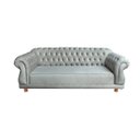 Ver imagem 1 de Sofá Elisabeth Luxo Chesterfield 3 Lugares Prata