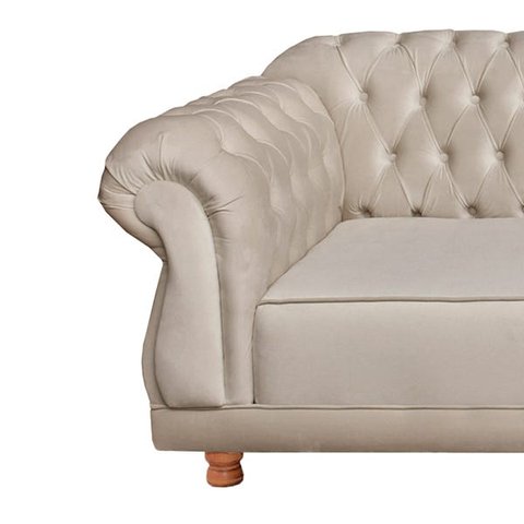 Sofá Elisabeth Luxo Chesterfield 2 Lugares Nude