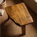 Ver imagem 4 de Mesa de Centro e Apoio Tripé Orgânica Madeira Maciça Sala Quarto Rústica