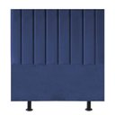 Ver imagem 1 de Cabeceira Estofada Solteiro 90 Cm Mavie Suede Azul Marinho