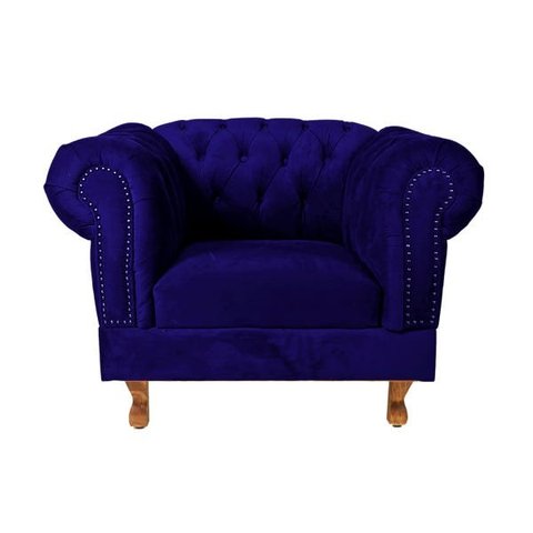 Poltrona Duque Cheterfield Capitone Azul Marinho