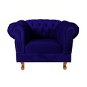 Ver imagem 1 de Poltrona Duque Cheterfield Capitone Azul Marinho