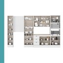 Ver imagem 7 de Cozinha Milla Cora Flow 15 Portas 3 Gavetas MDF 360cm Branco Móveis Carraro