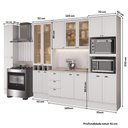 Ver imagem 3 de Cozinha Milla Cora Flow 15 Portas 3 Gavetas MDF 360cm Branco Móveis Carraro