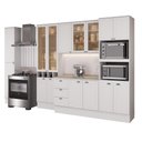 Ver imagem 2 de Cozinha Milla Cora Flow 15 Portas 3 Gavetas MDF 360cm Branco Móveis Carraro