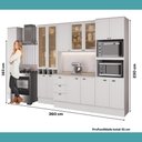 Ver imagem 5 de Cozinha Milla Cora Flow 15 Portas 3 Gavetas MDF 360cm Branco Móveis Carraro