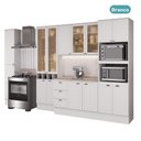 Ver mais imagens de Cozinha Milla Cora Flow 15 Portas 3 Gavetas MDF 360cm Branco Móveis Carraro