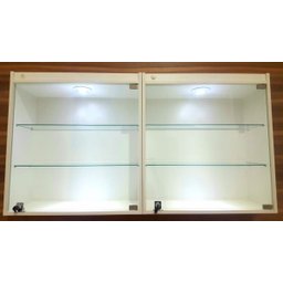 2 Vitrines Suspensas Expositor Led Porta Vidro Temperado - 2