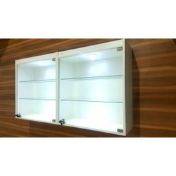 2 Vitrines Suspensas Expositor Led Porta Vidro Temperado - 5