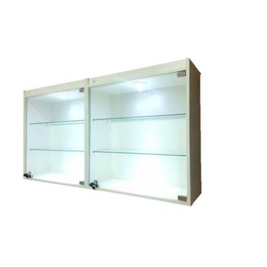 2 Vitrines Suspensas Expositor Led Porta Vidro Temperado