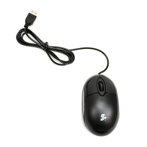 Mouse Óptico Usb Office 5+ 1000dpi Preto 015-0043