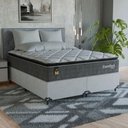 Ver imagem 1 de Cama Box Queen + Colchão Comfort Class Pillow Top 158x198cm Cinza/suede Branco