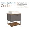 Gabinete Balcão Suspenso Cuba Marmorite Caribe 60 cm Aço Banheiro 1 Porta 1 Prateleira Cinza - 5