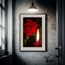 Ver imagem 2 de Quadro Umbanda Vela e Rosa Vermelha - 60x48cm:madeira Branca
