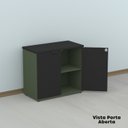 Ver imagem 4 de Armário Baixo para Escritório 2 Portas com Prateleira Sávia/Preto