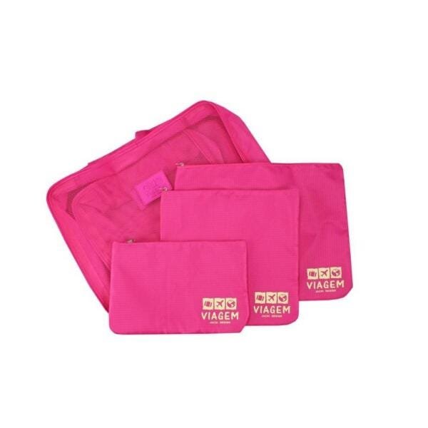 Organizador De Malas 6 Peças Para Viagem Jacki Design - Pink - 2