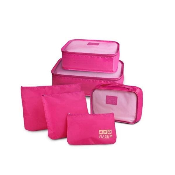 Organizador De Malas 6 Peças Para Viagem Jacki Design - Pink - 1