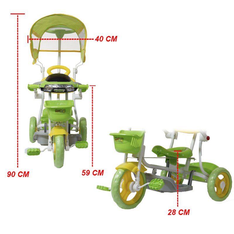 Triciclo Zootico Passeio E Pedal Verde Bandeirante Motoca