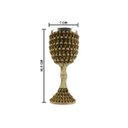 Ver imagem 2 de Taça Calice Caveiras Osso Crânio Medieval Rock Em Aço Inox e Resina Colecionável Decorativo Coquetel