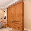 Ver imagem 1 de Guarda-Roupa Chicago 3 Portas 9 Gavetas Cinamomo - Tcil Móveis