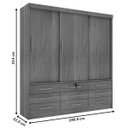 Ver imagem 4 de Guarda-Roupa Chicago 3 Portas 9 Gavetas Cinamomo - Tcil Móveis