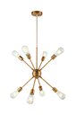 Ver imagem 1 de Lustre Pendente Sputnik Dourado para 8 Lâmpadas Moderno Luxo Inl73