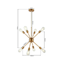 Ver imagem 5 de Lustre Pendente Sputnik Dourado para 8 Lâmpadas Moderno Luxo Inl73