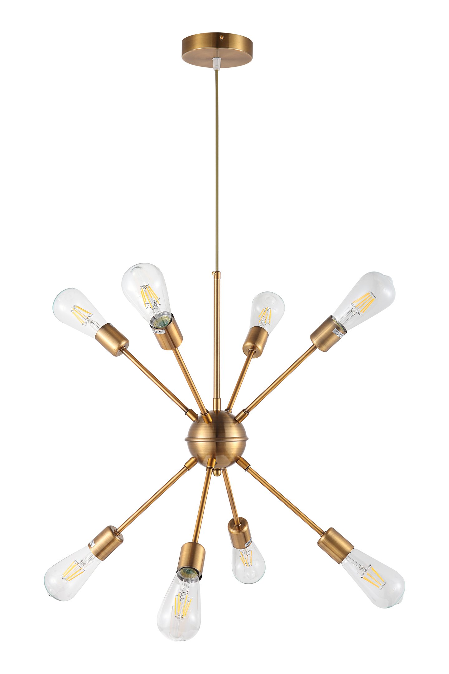 Lustre Pendente Sputnik Dourado para 8 Lâmpadas Moderno Luxo Inl73 - 2