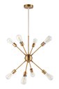 Ver imagem 3 de Lustre Pendente Sputnik Dourado para 8 Lâmpadas Moderno Luxo Inl73