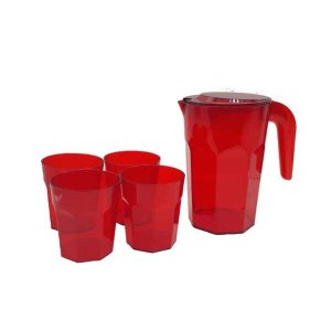 Kit Suco Jarra E Copos Oitavados Kit com 5 Peças Dehaus