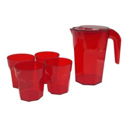 Kit Suco Jarra E Copos Oitavados Kit com 5 Peças Dehaus - 9