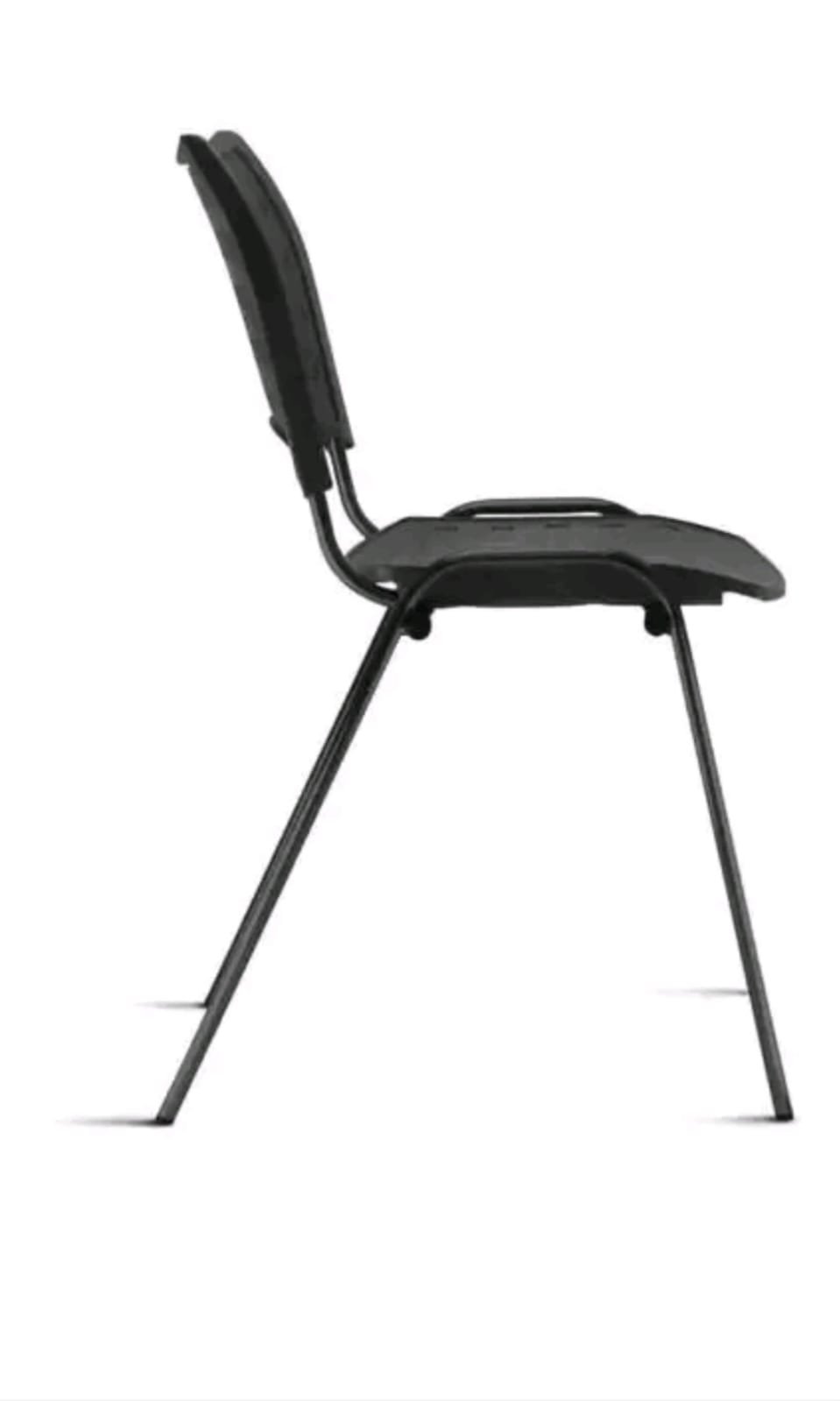 Cadeiras Prisma Iso Fixa Desmontável Empilhavel Frisocar - Recepção - Sala de Espera - Cor Preta - 3