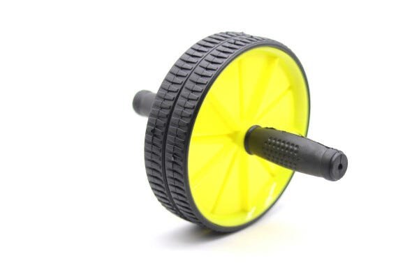 Roda para Exercícios Abdominais Profissional Rolo Duplo Fitness Profissional - Amarelo - 3