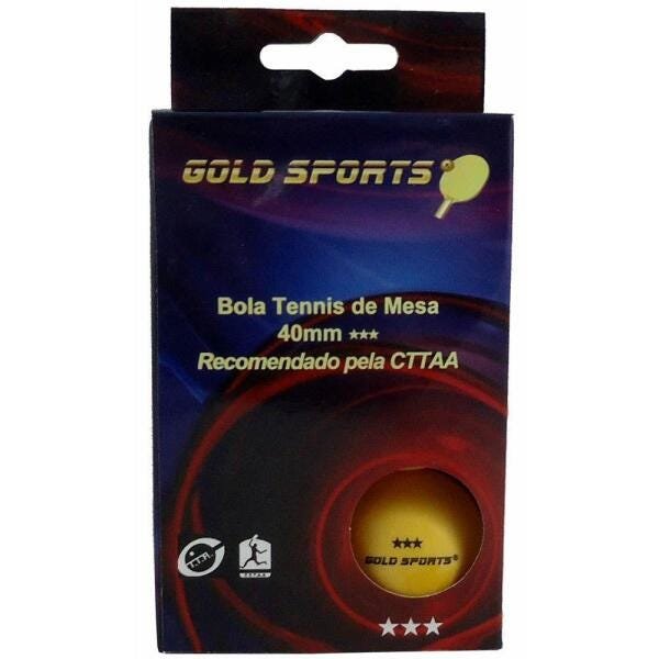 Bola Tenis De Mesa 3 Estrelas 40Mm Com 6 Unidades - 1