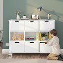Ver imagem 2 de Nicho Estante Quarto Infantil 3 Gavetas com Rodízios - Nicho Branca c/6 Gav Branca