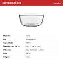 Ver mais imagens de Bowl Saladeira de Vidro 380ml Transparente 6x14x14cm Servir Cozinha Mesa Salada