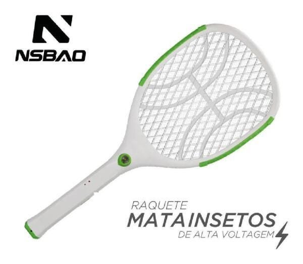 Raquete Mata Mosquito Recarregável Lanterna Inmetro Nsbao - 2