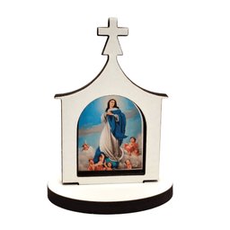 Oratório Capelinha em Mdf Nossa Senhora Imaculada Conceição 24cm - 1
