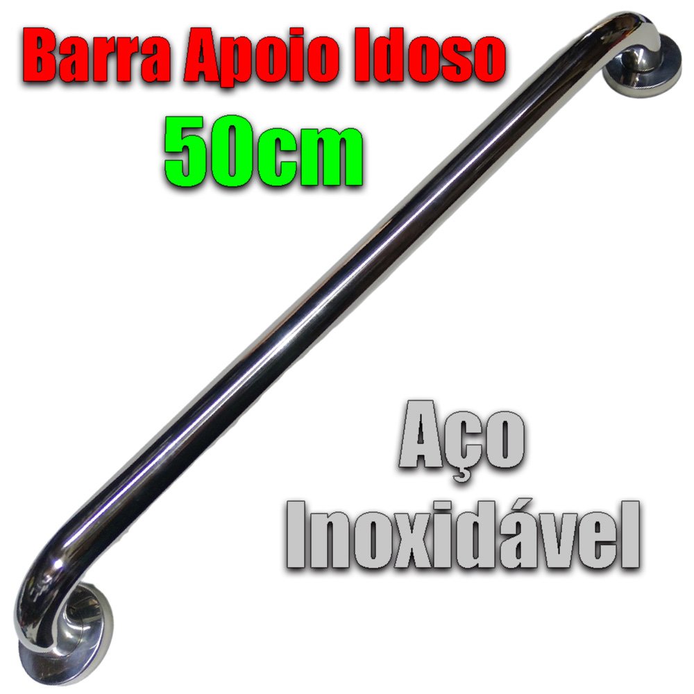 Barra de Apoio Inox 50cm Alça Segurança Banheiro para Idoso Deficiente - 2