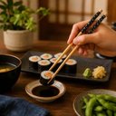 Ver imagem 3 de Kit 8 Pares Hashis 24cm Bambu Sunflower Preto Lyor Comida Japonesa