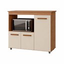 Ver imagem 4 de Armário Balcão Multiuso para Cozinha Micro-Ondas e Forno Liza 03 Portas Savana Off White Moblis