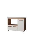 Ver imagem 3 de Armário Balcão Multiuso para Cozinha Micro-ondas e Forno Liza 03 Portas Savana Off White Moblis
