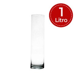Vaso Cilíndrico Grande Incolor De Vidro 35x6,5cm - 2