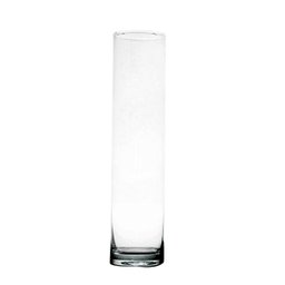 Vaso Cilíndrico Grande Incolor De Vidro 35x6,5cm - 1