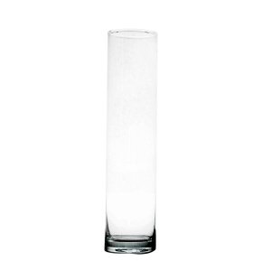 Vaso Cilíndrico Grande Incolor De Vidro 35x6,5cm