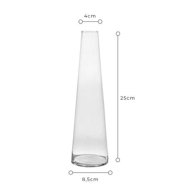 Vaso Cone Decorativo De Vidro Moderno Médio 25x8,5cm - 2