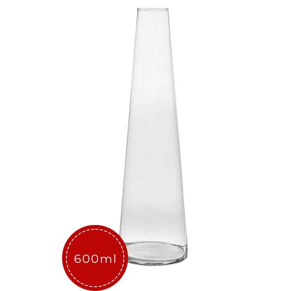 Vaso Cone Decorativo De Vidro Moderno Médio 25x8,5cm