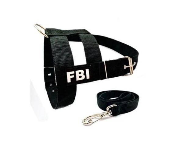 Conjunto Guia E Peitoral FBI Passeio Cão Pequeno Médio Porte:Azul/N°07 - 2