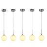 5 Pendente Lavabo Globo De Vidro Branco Ø12cm Prata G9 Zan13 - 1